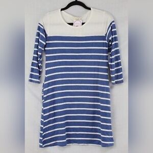 YELETE 3/4 Sleeve Tunic Length Striped Casual Mini Dress Large - New With Tags